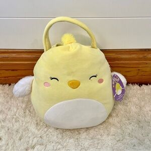 Squishmallows Ivanna Chick Plush Easter Basket Yellow 12" NWT